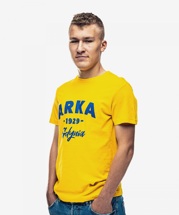 T-shirt męski żółty collage