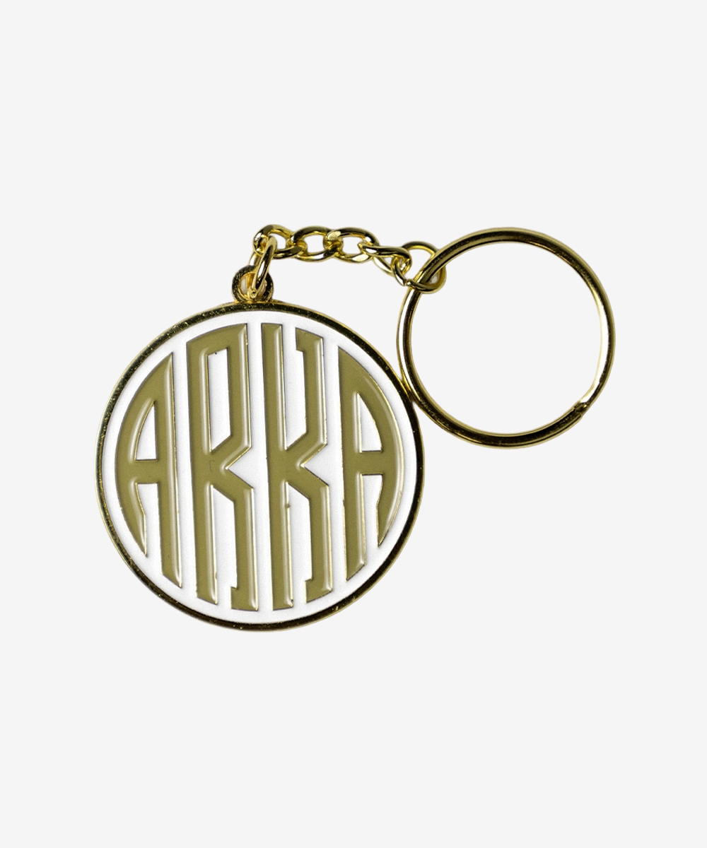 Brelok metalowy złoty ARKA koło